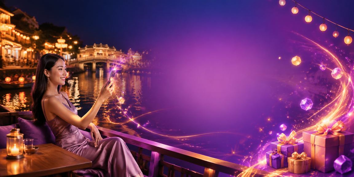 Người dùng trải nghiệm casino di động tại Hội An với cà phê và điện thoại thông minh